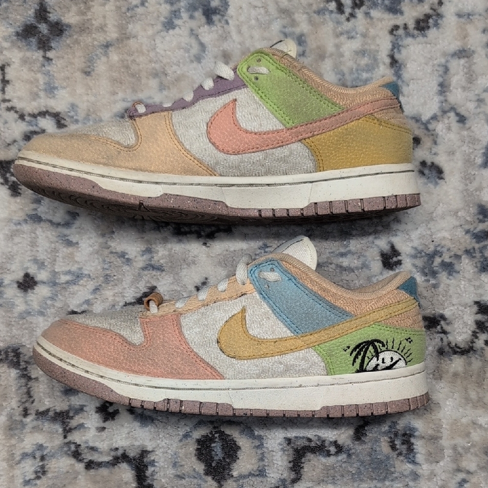 Nike Dunk Low SE Sun Club Pastel Multi Color Women’s Size 8 Palm Tree - Picture 4 of 8